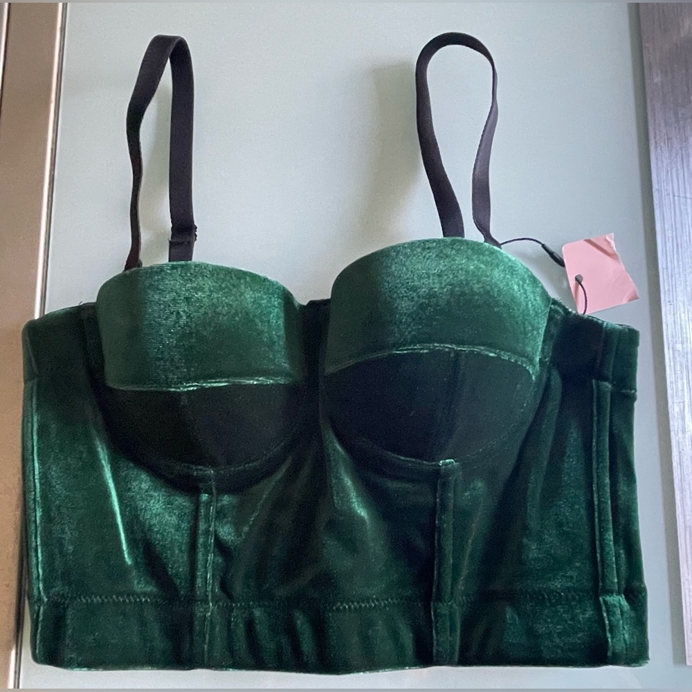 Sexy Women Velvet Tank Bustier Bra Bralette Corset Crop Top Punk Club Fashion